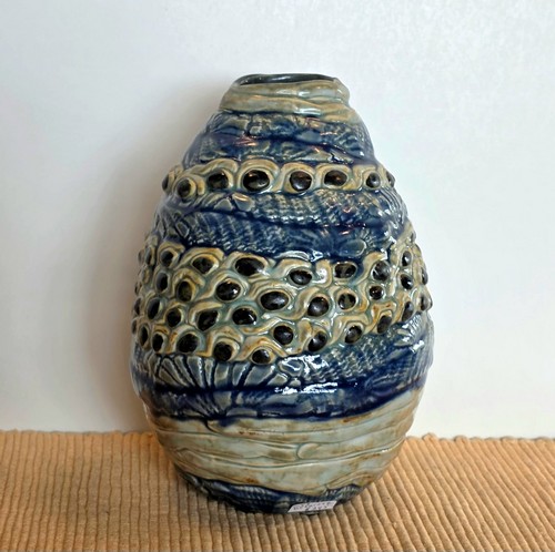 SL-653 Vessel, Porcelain Delta Textured Vessel $245 at Hunter Wolff Gallery